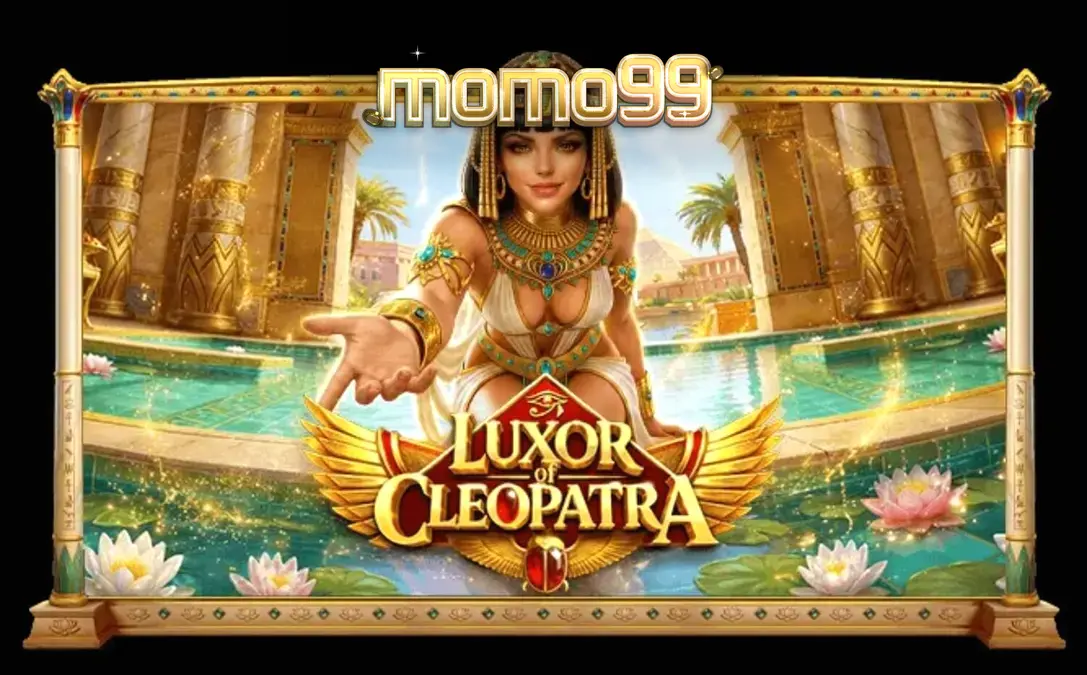 Tampilan visual slot Luxor of Cleopatra dengan simbol emas dan latar belakang istana Mesir.